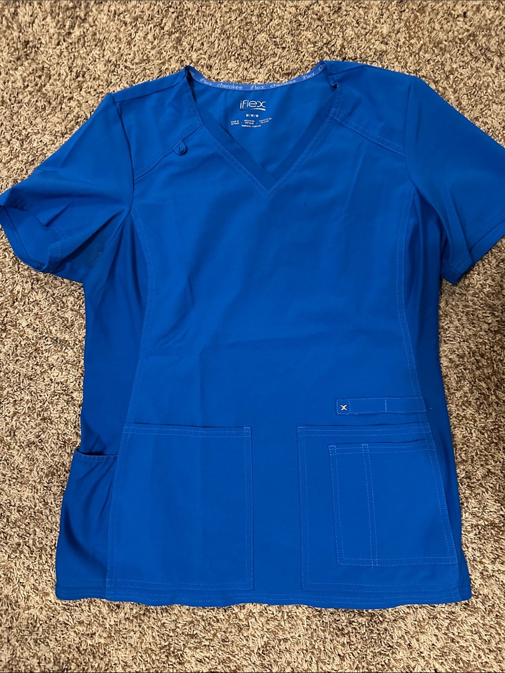 Cherokee iFlex V-Neck Scrub Top in Royal Blue